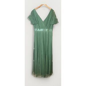Ever Pretty Women's V-Neck A-Line Bridesmaid Dress Green 3XL‎ Forest Fairy Tulle